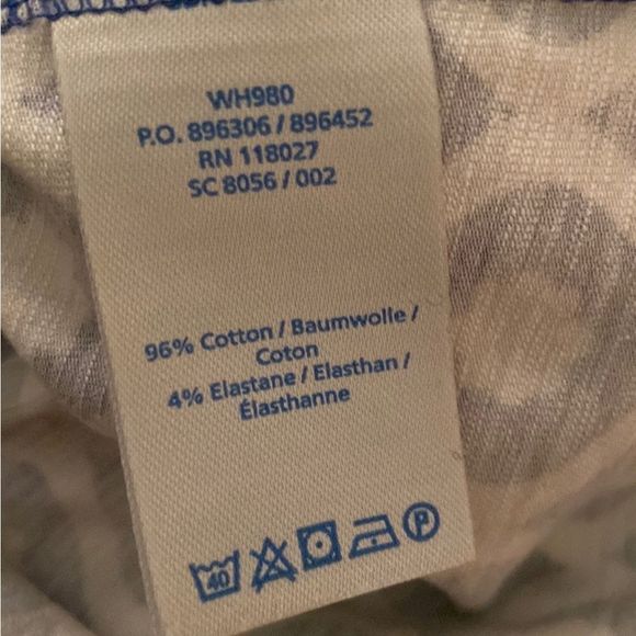 GUC BODEN Faux Wrap Knit Dress, 2 Petite, Blue/White geometric Floral Pattern - Picture 9 of 11